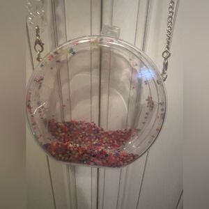 Clear iridescent Clutch HandBag-Confetti glitter